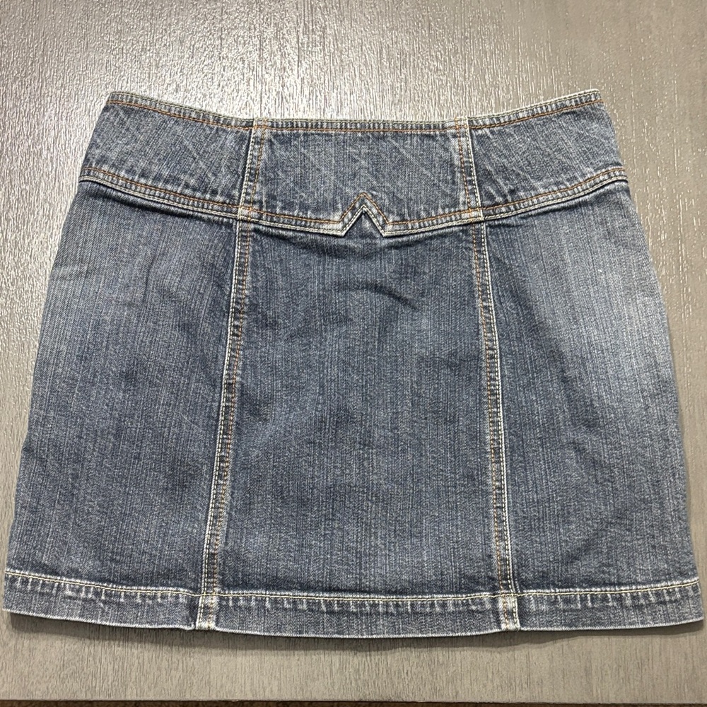 GAP Y2K Denim Mini Low Rise Full Snap Button Front Casual Jean Skirt - Picture 7 of 11